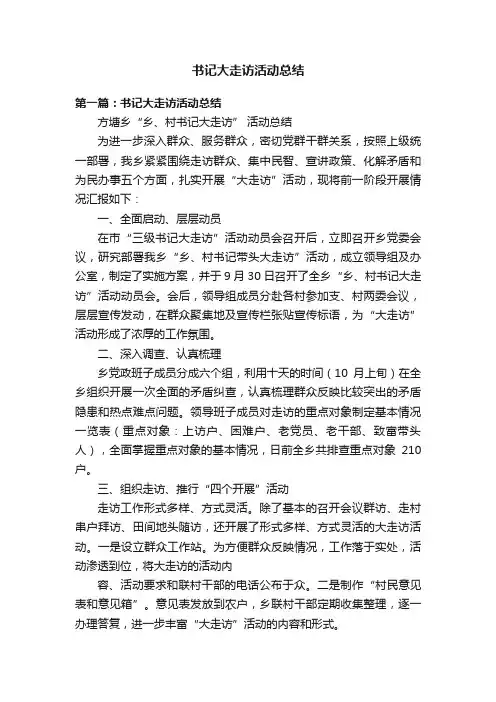 书记大走访活动总结