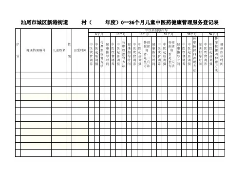 中医药健康管理服务登记表