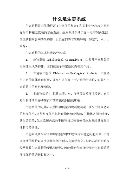 什么是生态系统