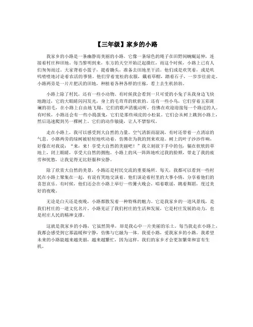 【三年级】家乡的小路