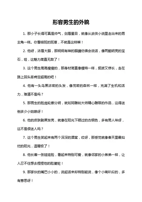 形容男生的外貌