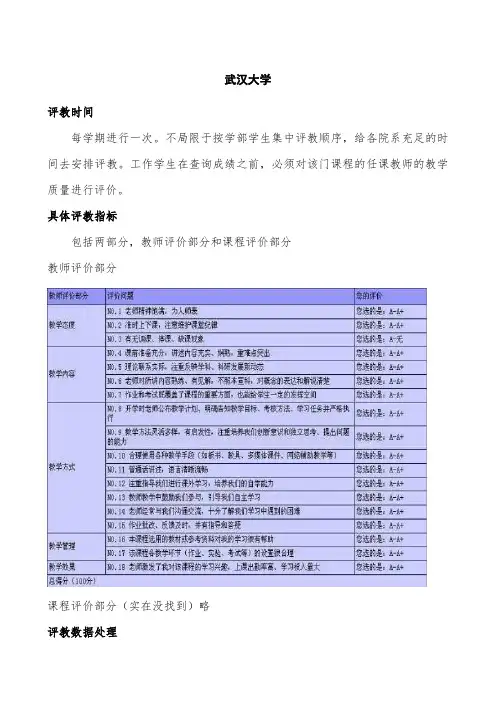 各大学评教介绍