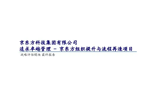 流程管理-京东方科技集团有限公司追求卓越管理京东方组织提升与流程再造项目 136页 精品