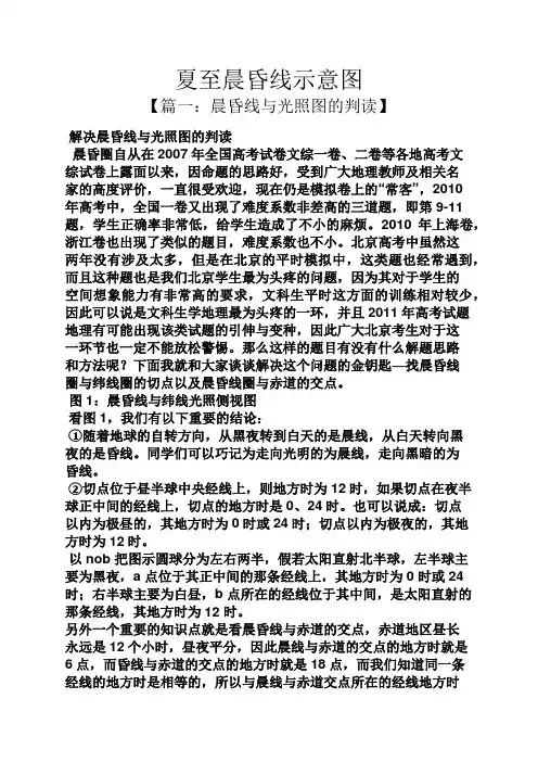 夏至晨昏线示意图