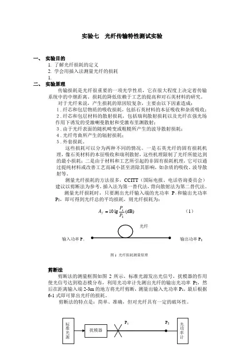 光纤传输特性测试实验