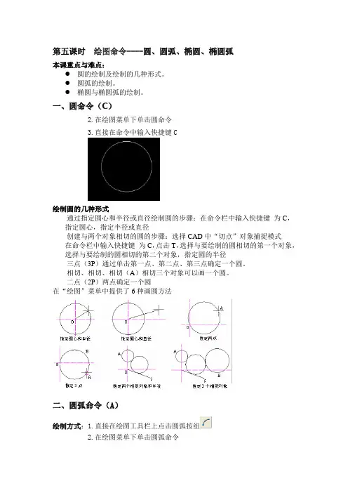 5 圆、圆弧、椭圆、椭圆弧-AutoCAD基础教程.doc