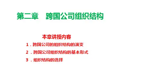 跨国公司组织管理