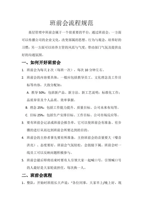 早会流程规定
