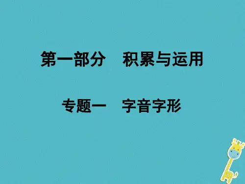 湖南省中考语文总复习第一部分积累与运用专题一字音字形课件0420524