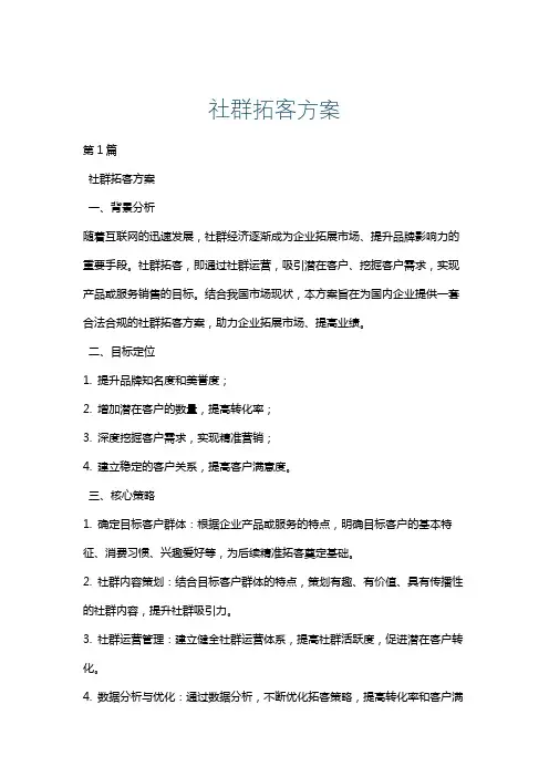社群拓客方案