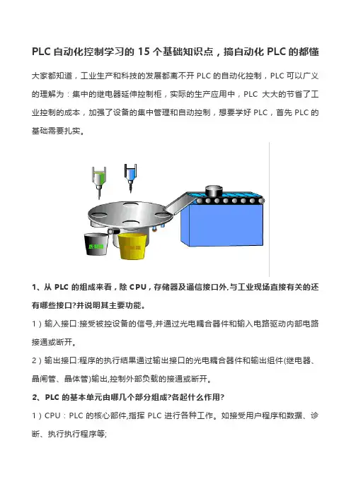 PLC自动化控制学习的15个基础知识点