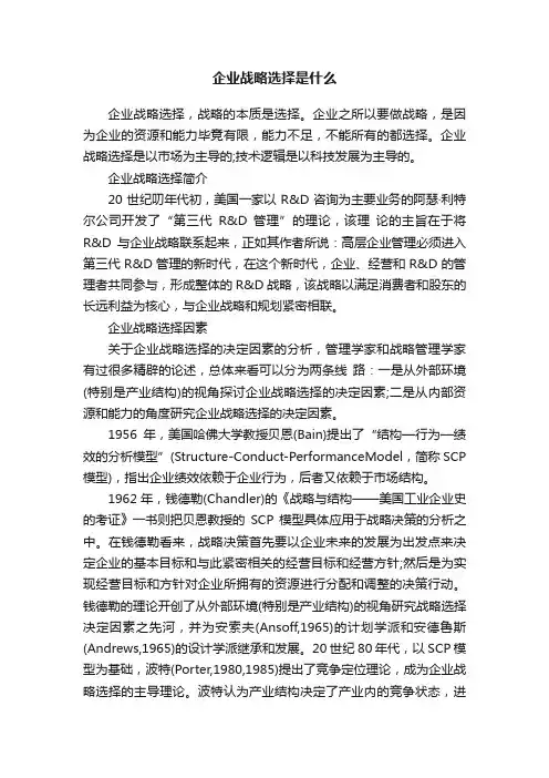 企业战略选择是什么