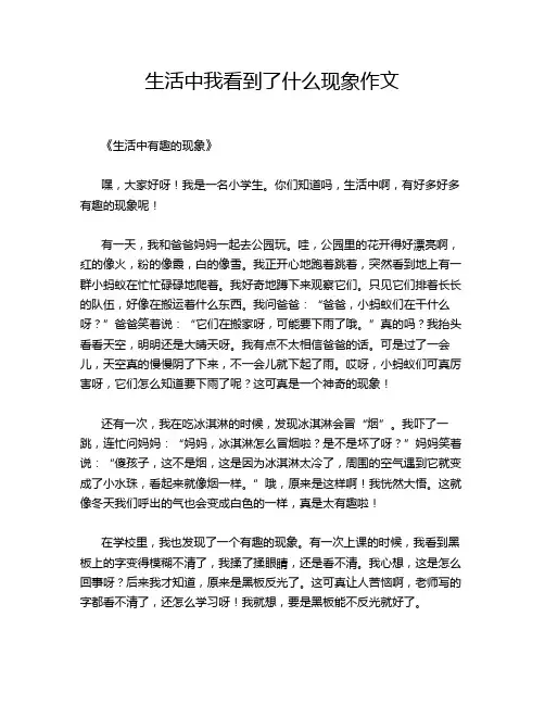生活中我看到了什么现象作文
