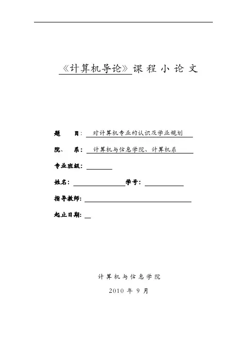 大一计算机导论期末论文