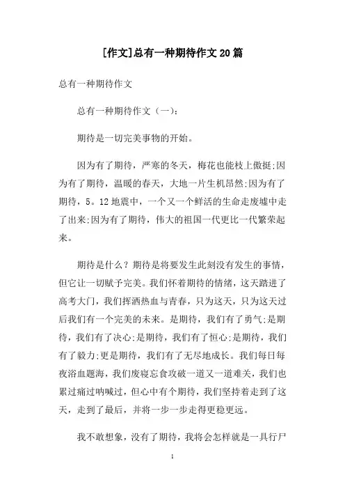 [作文]总有一种期待作文20篇