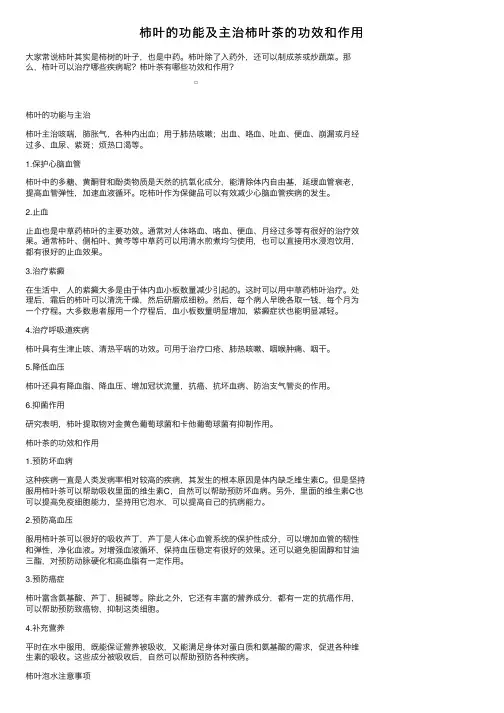 柿叶的功能及主治柿叶茶的功效和作用