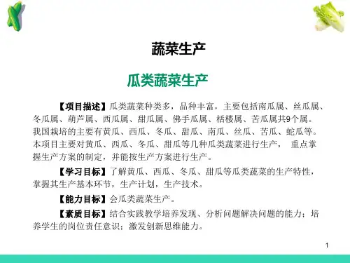 蔬菜生产与管理—瓜类蔬菜生产