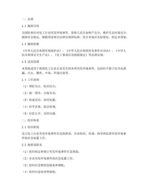 化工行业突发环境应急预案
