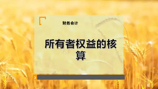 所有者权益的核算