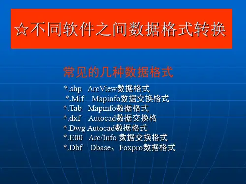 不同软件之间数据格式转换