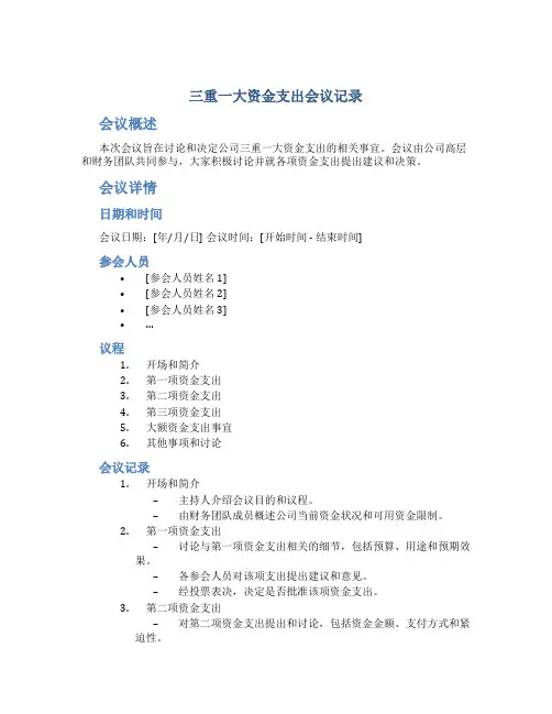 三重一大资金支出会议记录