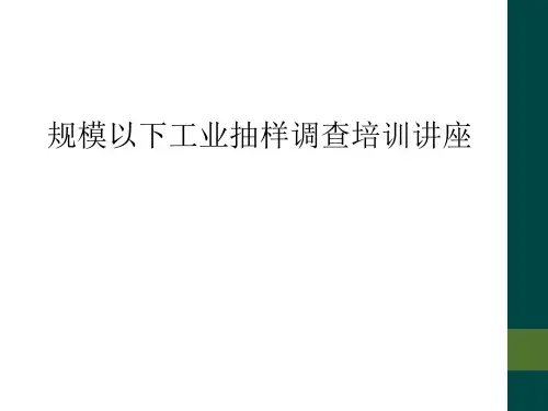 规模以下工业抽样调查培训讲座