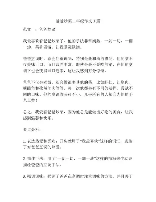 爸爸炒菜二年级作文3篇