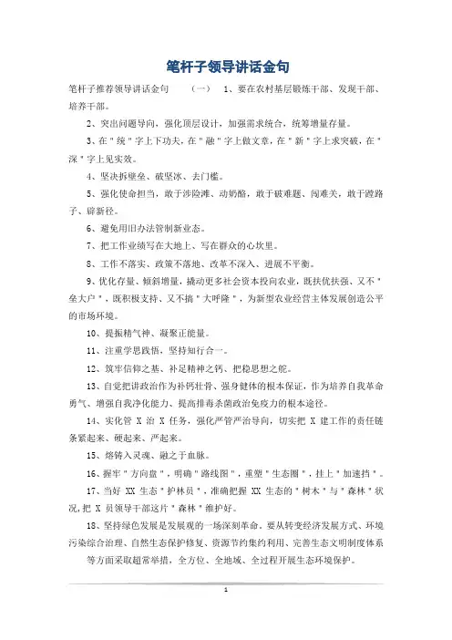 笔杆子领导讲话金句