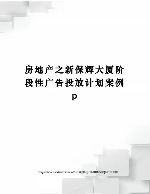房地产之新保辉大厦阶段性广告投放计划案例p