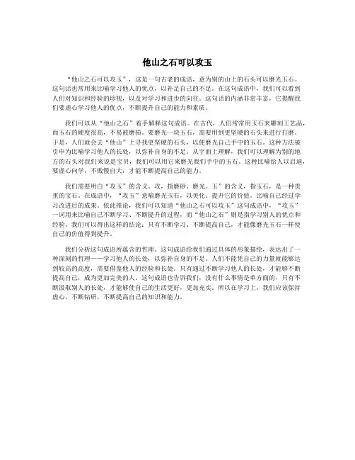 他山之石可以攻玉