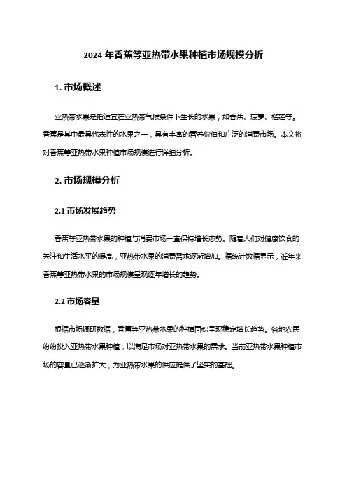 2024年香蕉等亚热带水果种植市场规模分析
