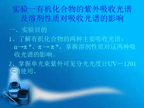 有机化合物的紫外吸收光谱及溶剂性质对吸收光谱的影响