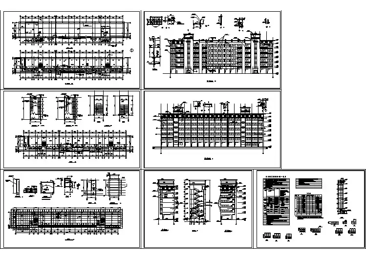 广西某中学教学楼建筑设计CAD施工图