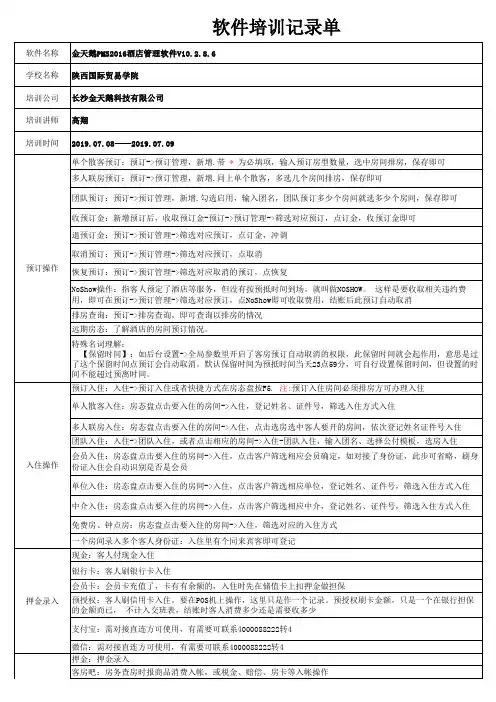 前台培训