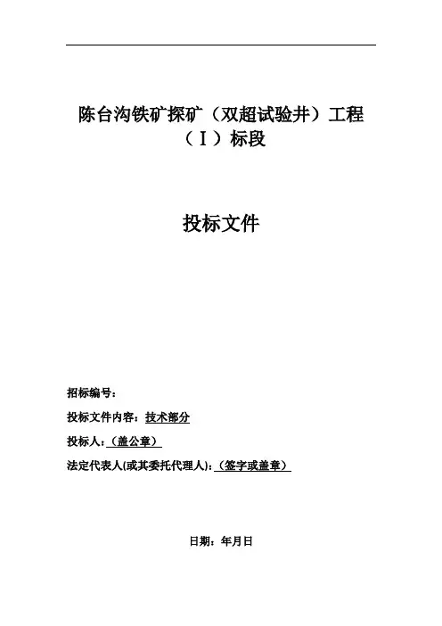 探矿工程投标文件