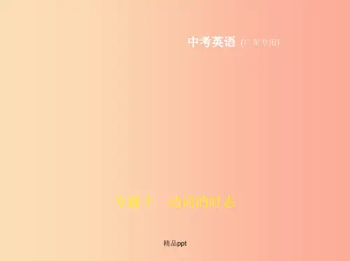 (广东地区)201x年中考英语复习 专题十 动词的时态 