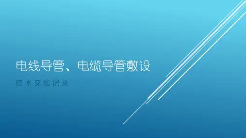 电线导管、电缆导管敷设