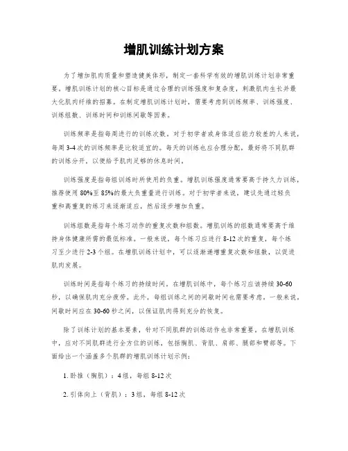 增肌训练计划方案