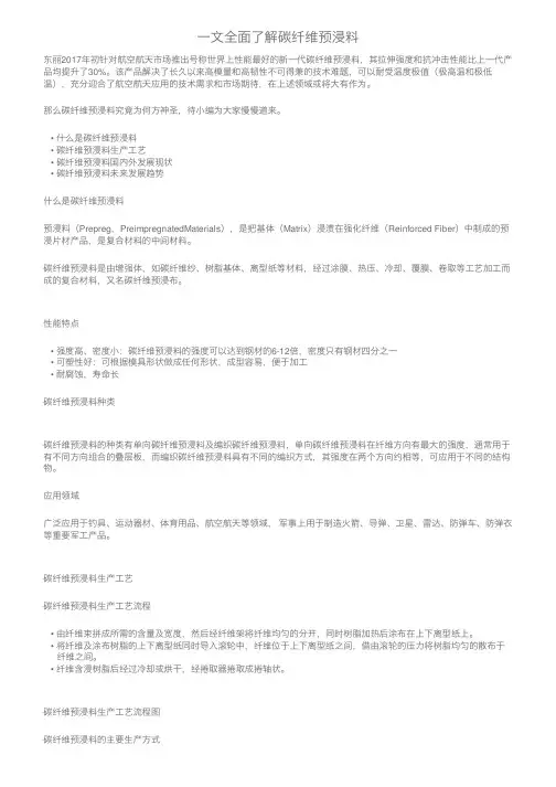 一文全面了解碳纤维预浸料