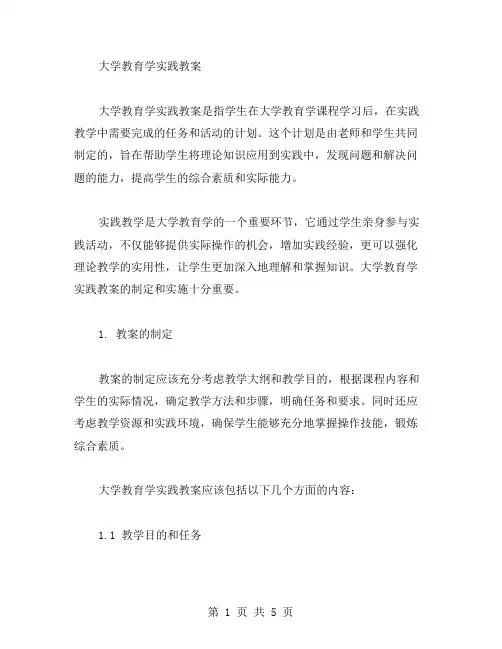 大学教育学实践教案