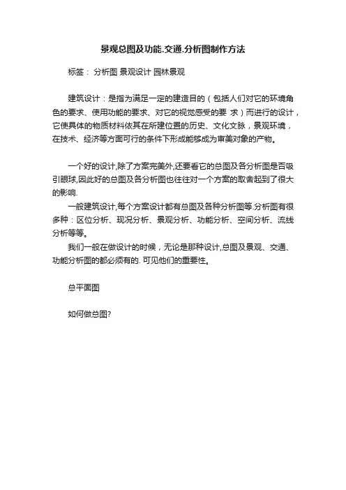 景观总图及功能.交通.分析图制作方法