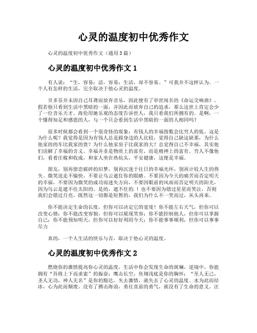心灵的温度初中优秀作文