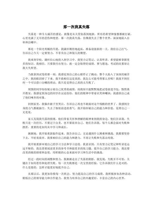 那一次我真失落