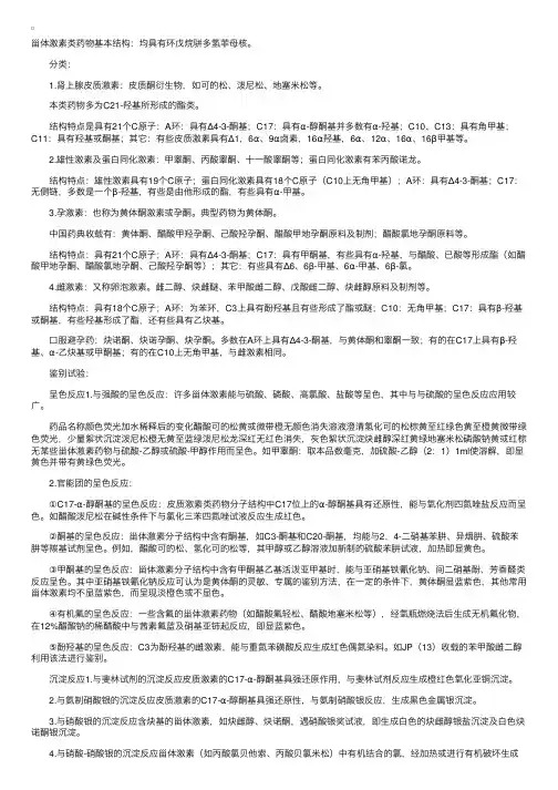 甾体激素类药物（1）