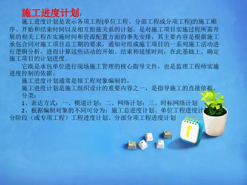 进度计划的概念及主要作用