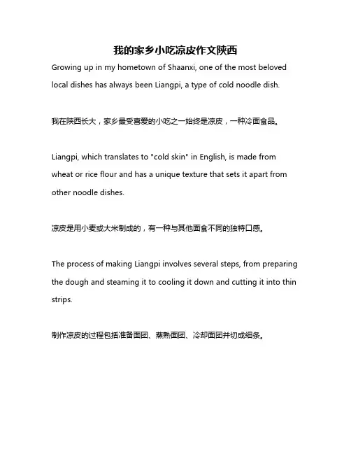 我的家乡小吃凉皮作文陕西