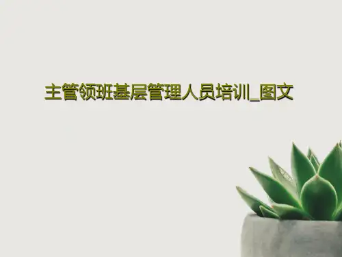 主管领班基层管理人员培训_图文PPT共41页