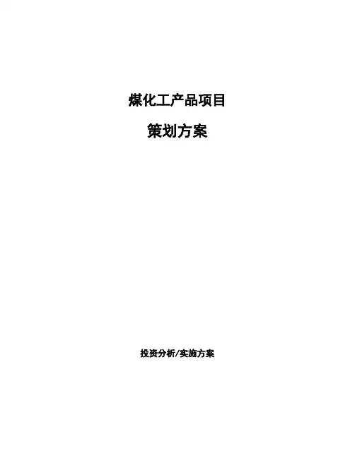 煤化工产品项目策划方案