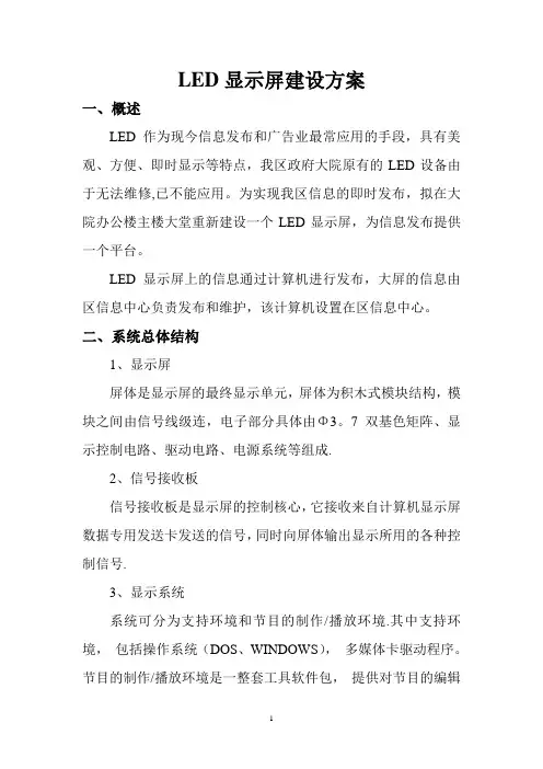 LED显示屏建设方案