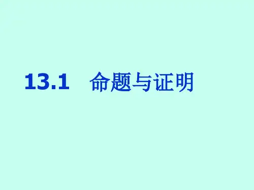 13《13.1命题与证明》